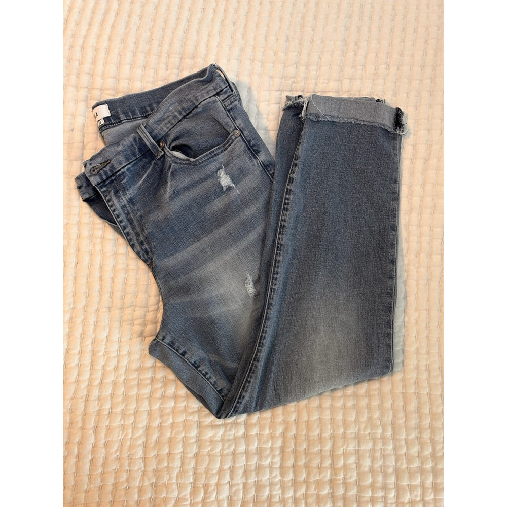 Pistola Distressed Aline Women’s High Rise Skinny Crop Jeans Size 33 Frayed Hem